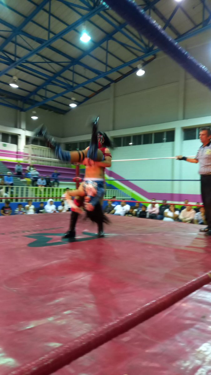 LaTijeraLucha's tweet photo. En buena lucha femenil presentada por #PleuSport, en #DeportivoPavon,la dupla técnica de #PrincesaAzul y #Maddy dieron cuenta de la dupla ruda y bien coordinada de #AeroQueen y #EspiaMaya,con #PromocionesTragedias,al final la juventud y agilidad de las jóvenes estetas... https://t.co/dJJOSGeOyK