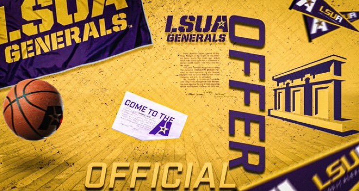 Blessed to say that I have received my first basketball offer from LSUA💛💜 <a href="/coach_pennywell/">Coach Pennywell</a> <a href="/larrycordaro/">Larry Cordaro</a>
