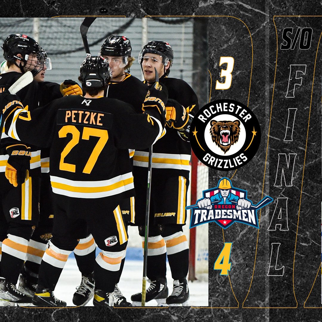 RochesterGrizz's tweet photo. Battled back late, and got it tied, but lost in the shootout tonight.
Same time tomorrow,
Grizzlies v. Tradesmen!
#DefendOurDen https://t.co/xOTRa8hfG6