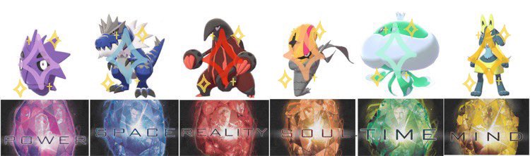 _Ali_Deer's tweet photo. Shiny Thanos Quest is Done 😅 It was a fun hunt to do espically doing it across different methods. Pupitar through Friend safari, Tyrantrum through Max Raid Event, Heatmor and Accelgor random encounter in Pokémon go, Jellicent Dexnav, and Lucario with Mausda! #shinythanosquest https://t.co/2sJYp02kEb