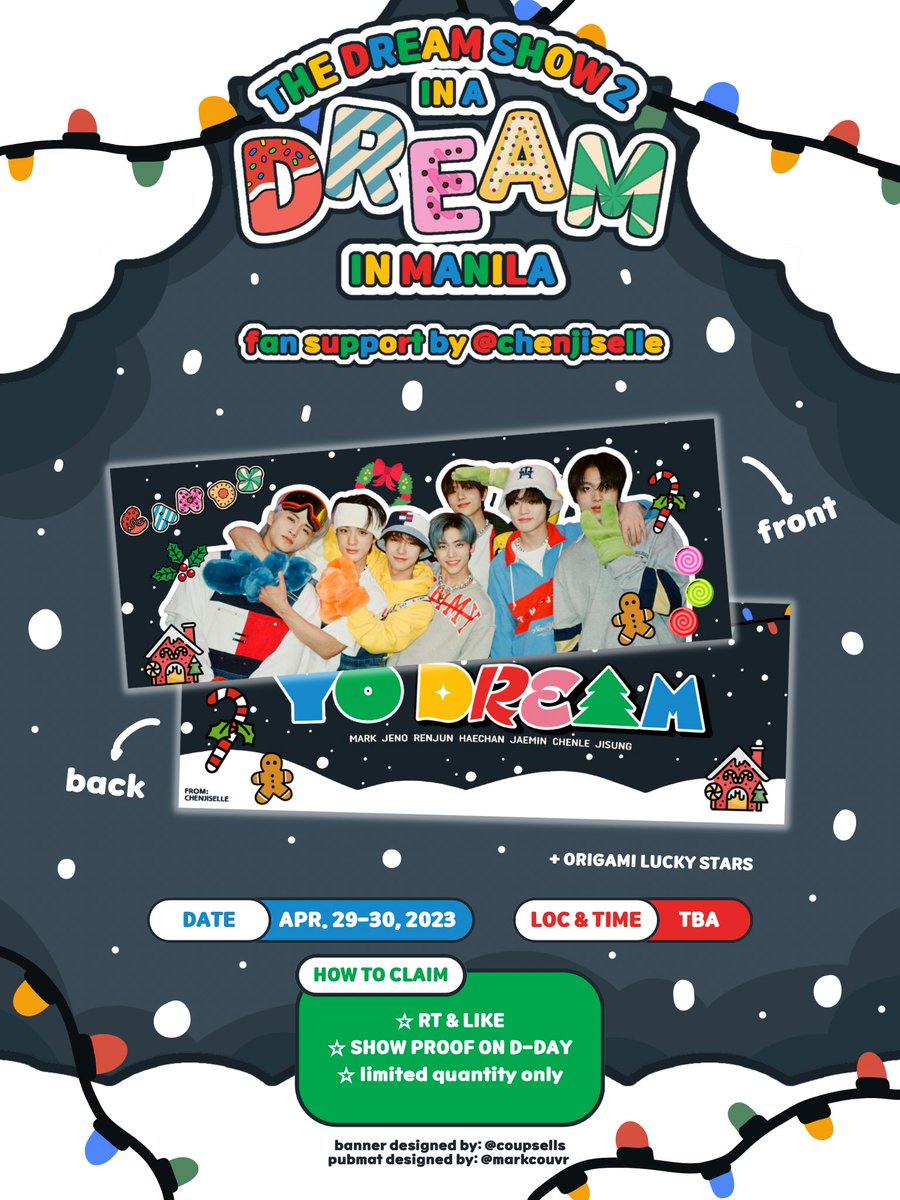 chenjiselle's tweet photo. ♡ THE DREAM SHOW 2: IN A DREAM IN MANILA ♡

       • will be giving away 7dream banners and origami lucky stars 
       • just rt &amp; like this twt
       • mbf (optional)
       • show proof on d-day
       • 1:1 ratio, limited qty only

             ~ see you dreamzens ~ https://t.co/NW33cAk6MI