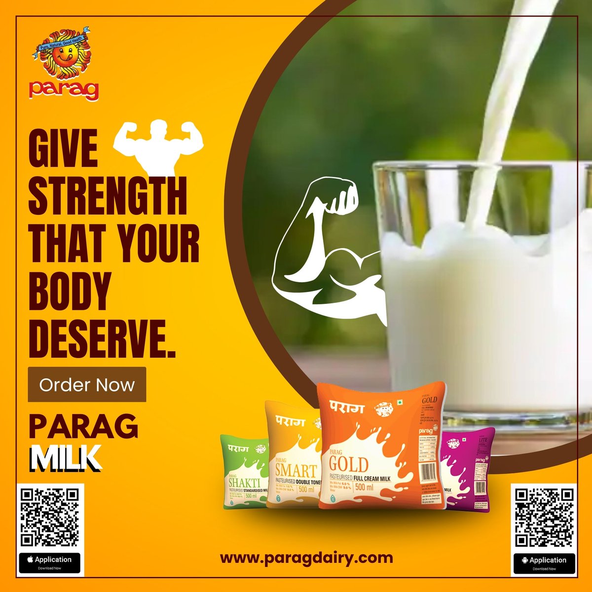 paragmilkup's tweet photo. Give strength that your body deserve. 💪🥛

#paragmilkup
#paragmilk
#milk
#paraggold
#paraglite
#paragshakti
#healthydrink
#drinks
#milkglass
#deliciousmilk
#protein
#healthy
#saturday
#weekendspecial https://t.co/hBstO9aF0C
