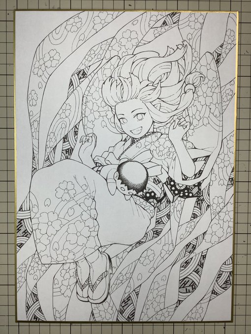 初めてのA4色紙に挑戦 