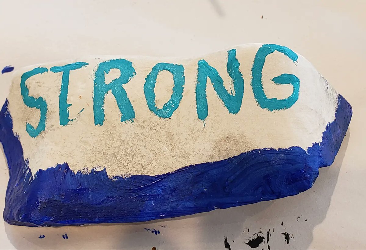 ellenpatty5's tweet photo. Today Falls Career HighSchool accomplished a lot for the Phoenix Center trail project. Mulched trails, painted rocks with positive messages. #rickedwardsdayofservice @fierrojennifer @FCHS_Principal @MarbleFallsISD @MarbleFallsISD #PhoenixCenter https://t.co/1tCf6JKcex