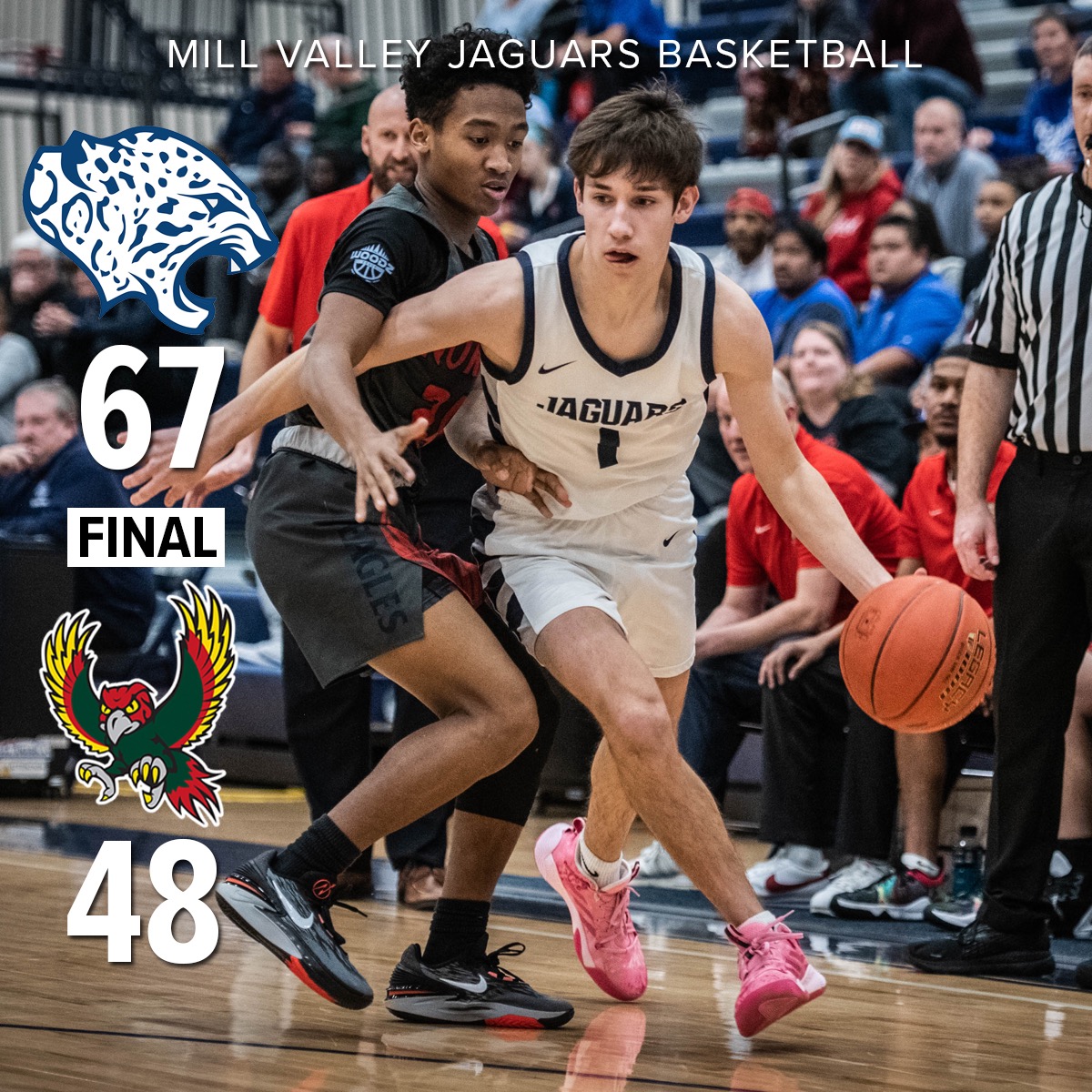 JAGS WIN!!

Jags finish the regular season 15-5.  2nd best record in the Sunflower League.  MV was led tonight by <a href="/kaifes35/">Carter Kaifes</a> with 19 and @ReeceRiedel with 11.