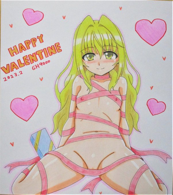 2月の色紙ラスト、バレンタイン裸リボンなユーリちゃん完成しました～😆😊
これで今月は計15枚!がんばったョ… 