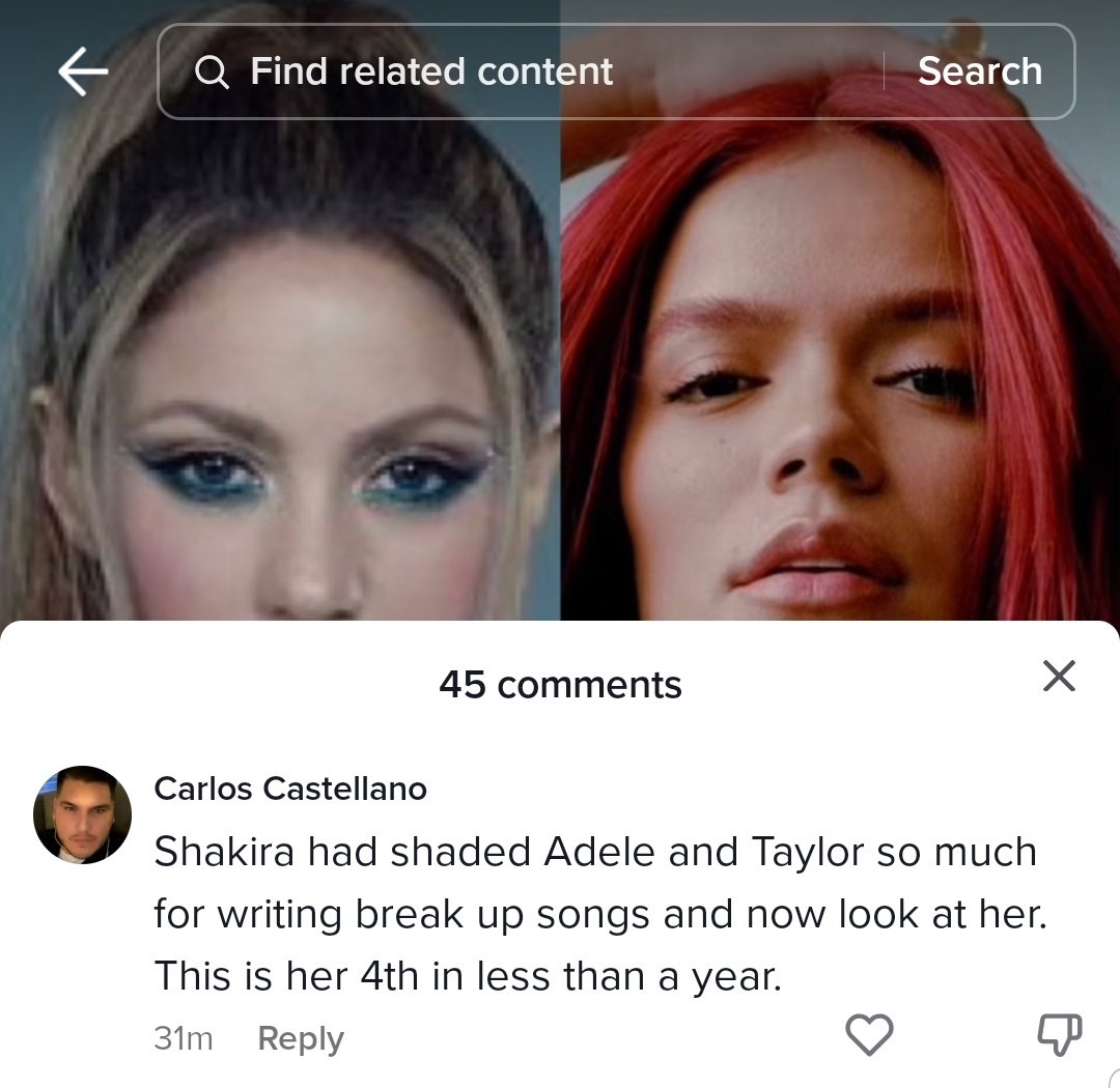 Now why Carlos lying like this?

Shakira literally the most unproblematic artist