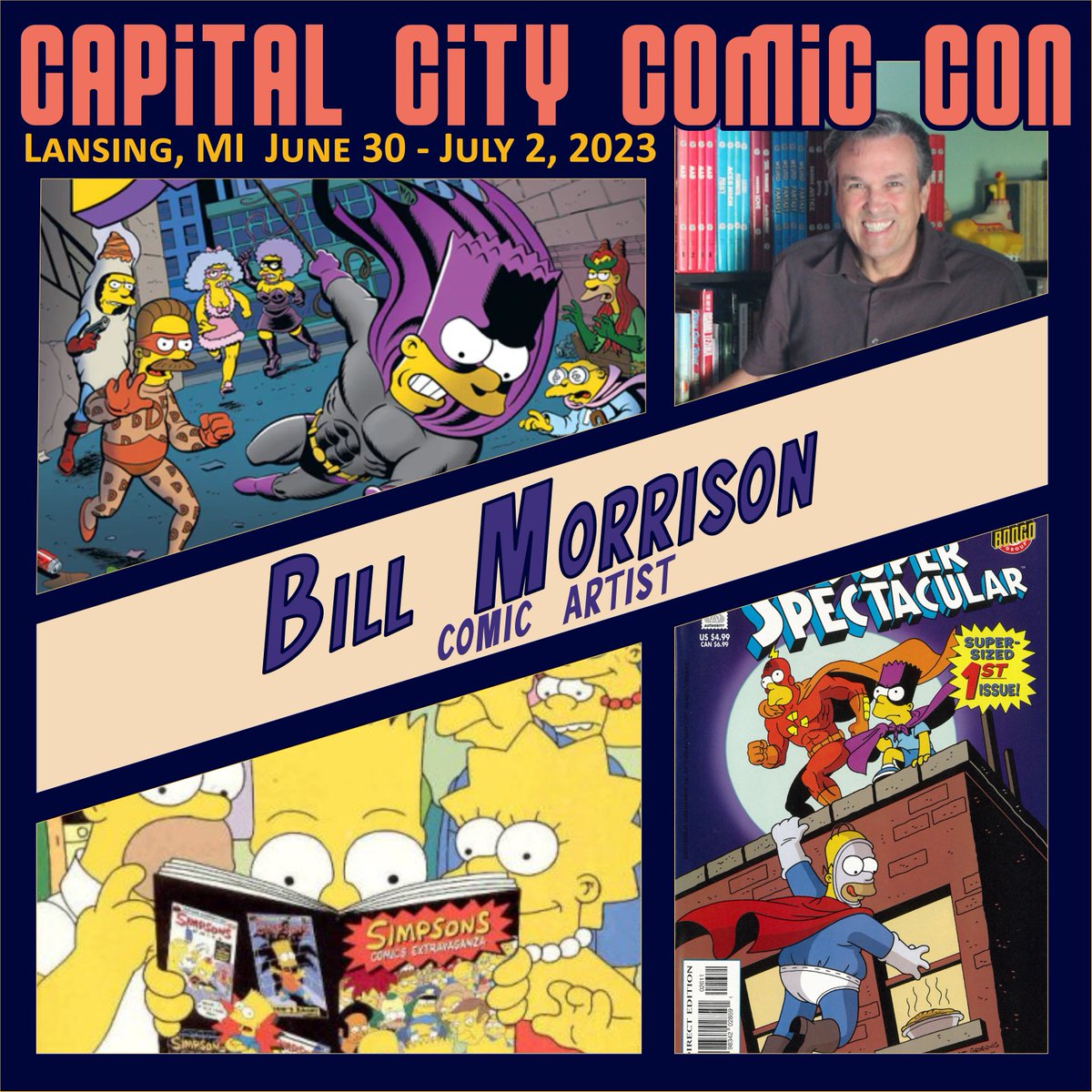 CCComicCon's tweet photo. Simpsons and Futurama Fans! Mr. Bill Morrison is coming to Capital City Comic Con! June 30 to July 2, Lansing MI! Get early access tickets on our Kickstarter Now! https://t.co/qxmaQqZrGy

#Kickstarter #Lansing #comiccon #Simpsons #Futurama https://t.co/ZcNZ3PKdKF