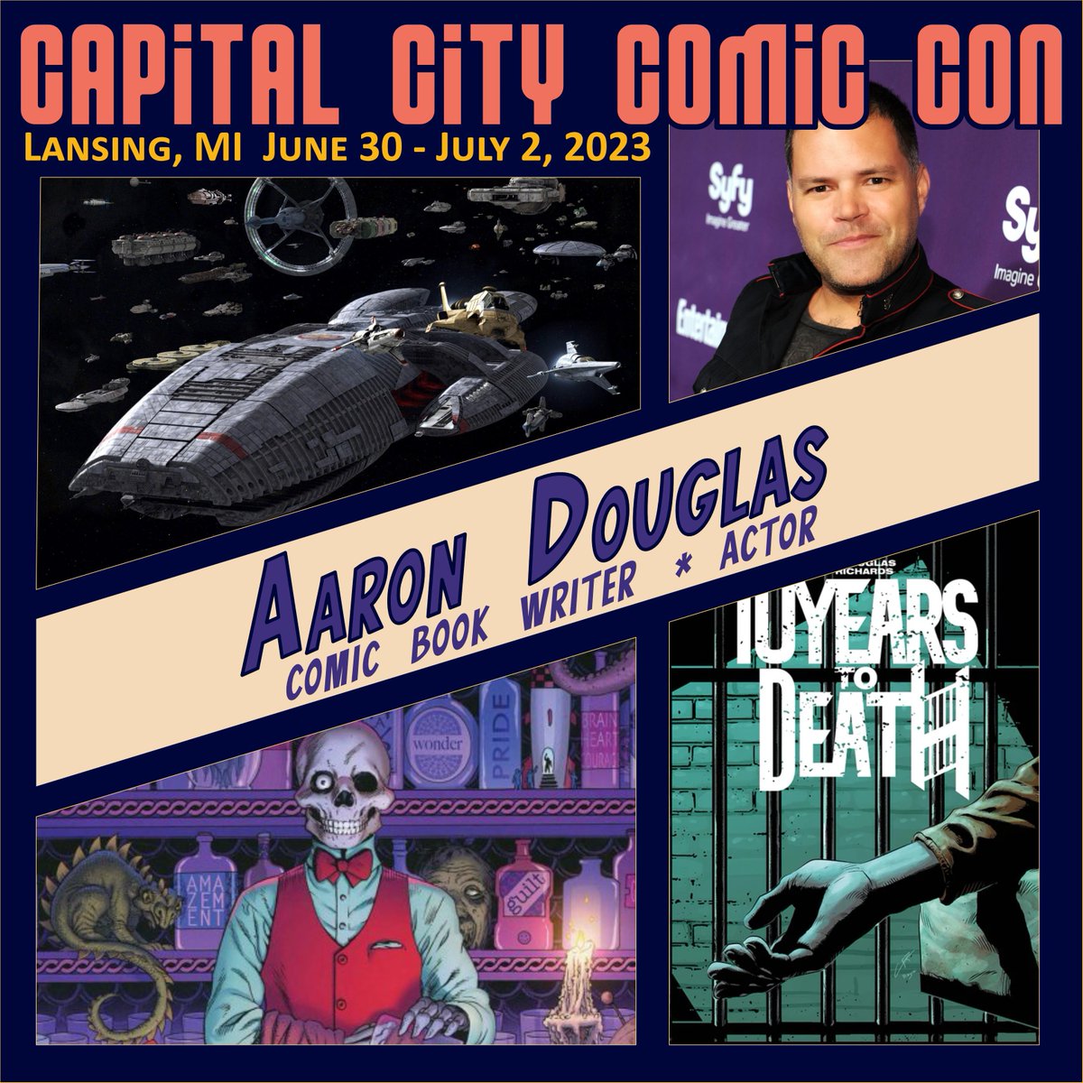 CCComicCon's tweet photo. "Chief" Aaron Douglas of Battlestar Galactica is coming to Capital City Comic Con! June 30 to July 2, Lansing MI! 
Get early access tickets on our Kickstarter Now! https://t.co/qxmaQqZrGy

#Kickstarter #Lansing #comiccon #BattlestarGalactica #BSG @ @theaarondouglas @MarkVerheiden https://t.co/IehjxUrGxr