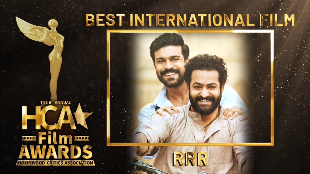 IamSaiDharamTej's tweet photo. #RRR creates a magnificent history yet again winning awards across 4 categories at the Hollywood Critics Awards.

Hearty congratulations to
@ssrajamouli Garu @AlwaysRamCharan @tarak9999 @mmkeeravaani Garu &amp; the entire team. https://t.co/ZQ00DdP7sO