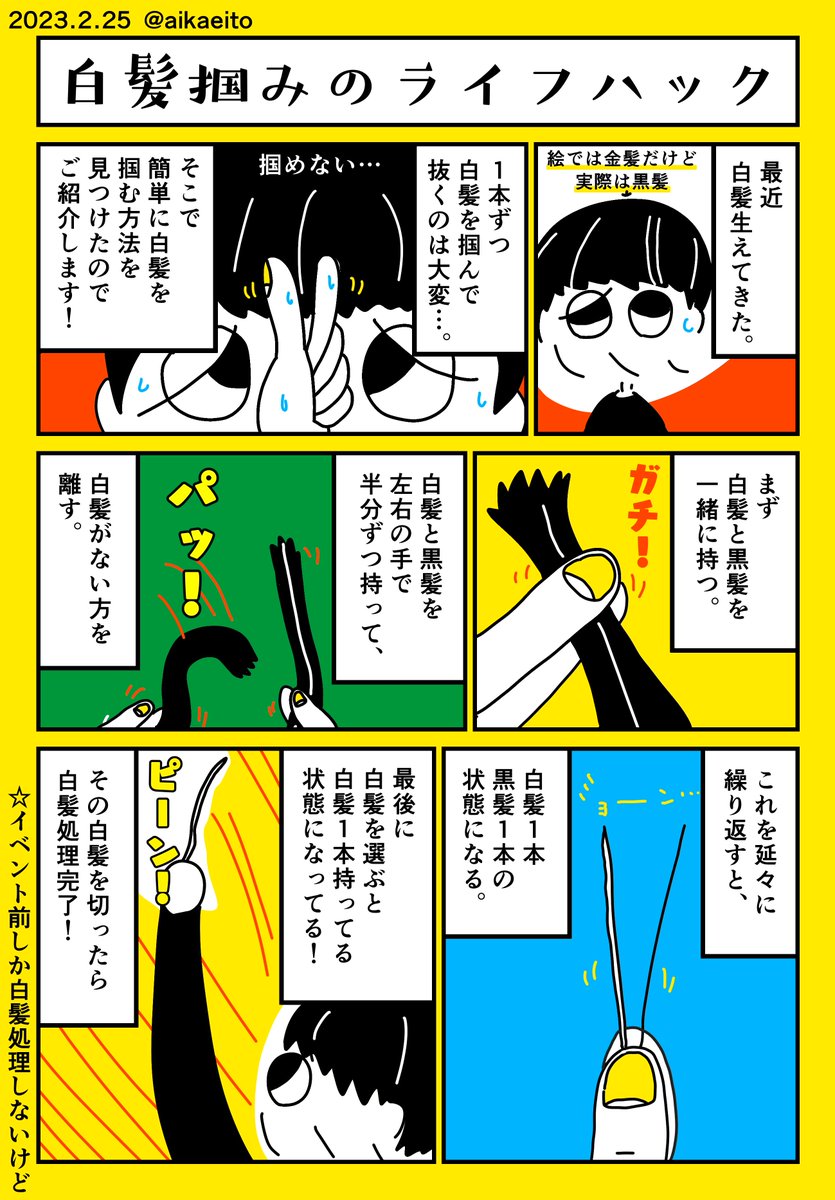 白髪掴みのライフハック 