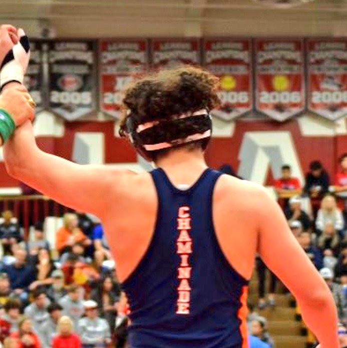 NADEWRESTLING's tweet photo. Chaminade wrestling enters the 3rd Day of CA State Championships with 3 wrestlers (Slava Shahbazyan (132), Kris Castro (160) and Primo Catalano (182)) one match away from a State podium spot and state placing. Overall, Chaminade in top 20 in CA State entering final day. https://t.co/1NNpClHKx4