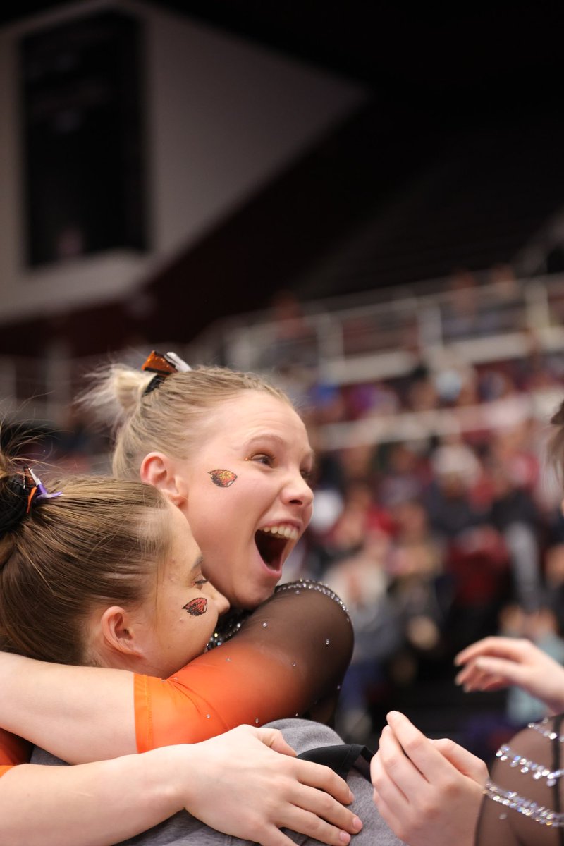 BeaverGym's tweet photo. Beam: Mood when you seal the first 198+ score in school history 😎

#GoBeavs | @jadeacarey https://t.co/dIBK6MryX9