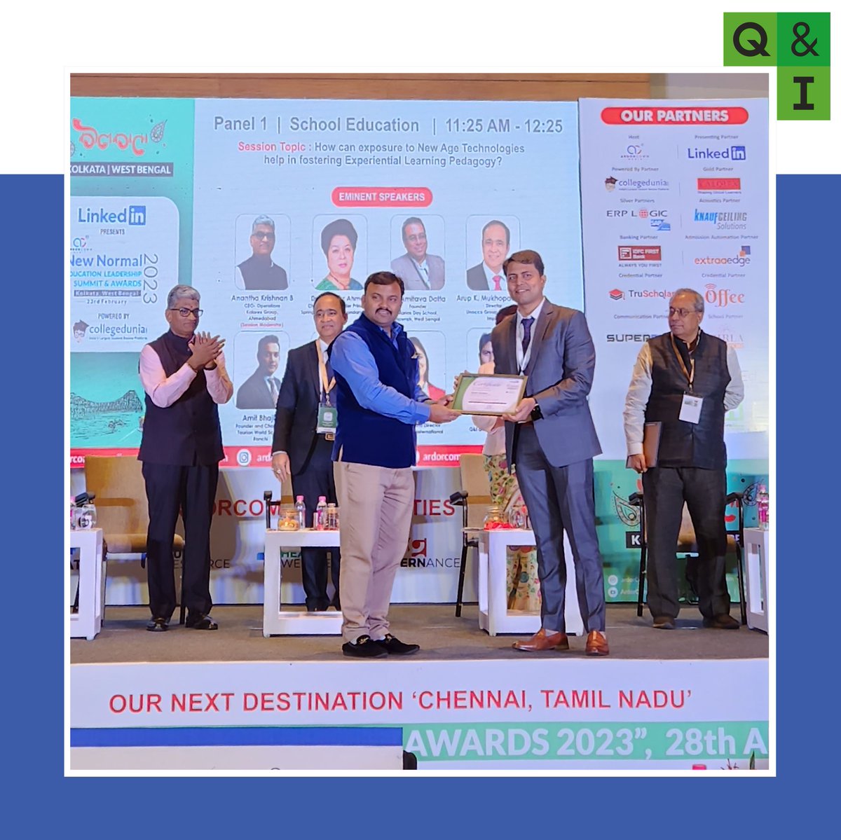 joinQandiToday's tweet photo. We are thrilled to share that Q&amp;I has been recognised as 'Outstanding Digital Education Platform Provider of the Year 2023' and will be awarded at the upcoming Education Leadership Summit &amp; Awards 2023 on Feb 23 in Kolkata. Q&amp;I is also an Associate Partner for this event.
#QandI https://t.co/ucTnB3s7gl