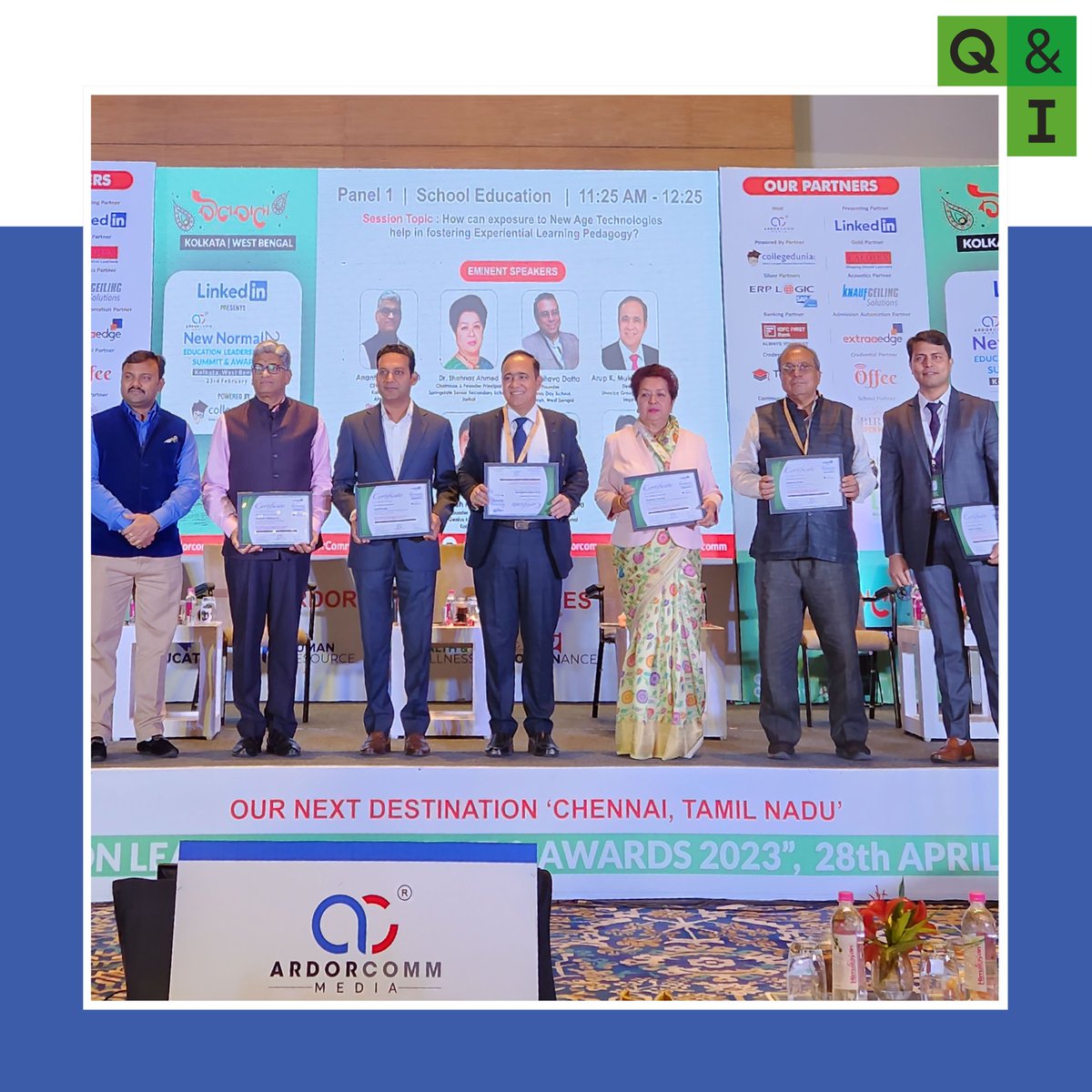 joinQandiToday's tweet photo. We are thrilled to share that Q&amp;I has been recognised as 'Outstanding Digital Education Platform Provider of the Year 2023' and will be awarded at the upcoming Education Leadership Summit &amp; Awards 2023 on Feb 23 in Kolkata. Q&amp;I is also an Associate Partner for this event.
#QandI https://t.co/ucTnB3s7gl