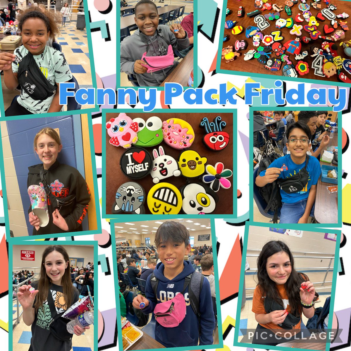 HGMSCounseling's tweet photo. Our Fanny Pack Friday coping skill of the week was to walk your stress off! Kids were able to remember that by adding a new Croc jibbit to their collection! #fannypackfriday @NISDGarcia https://t.co/q8gnJCFOOi