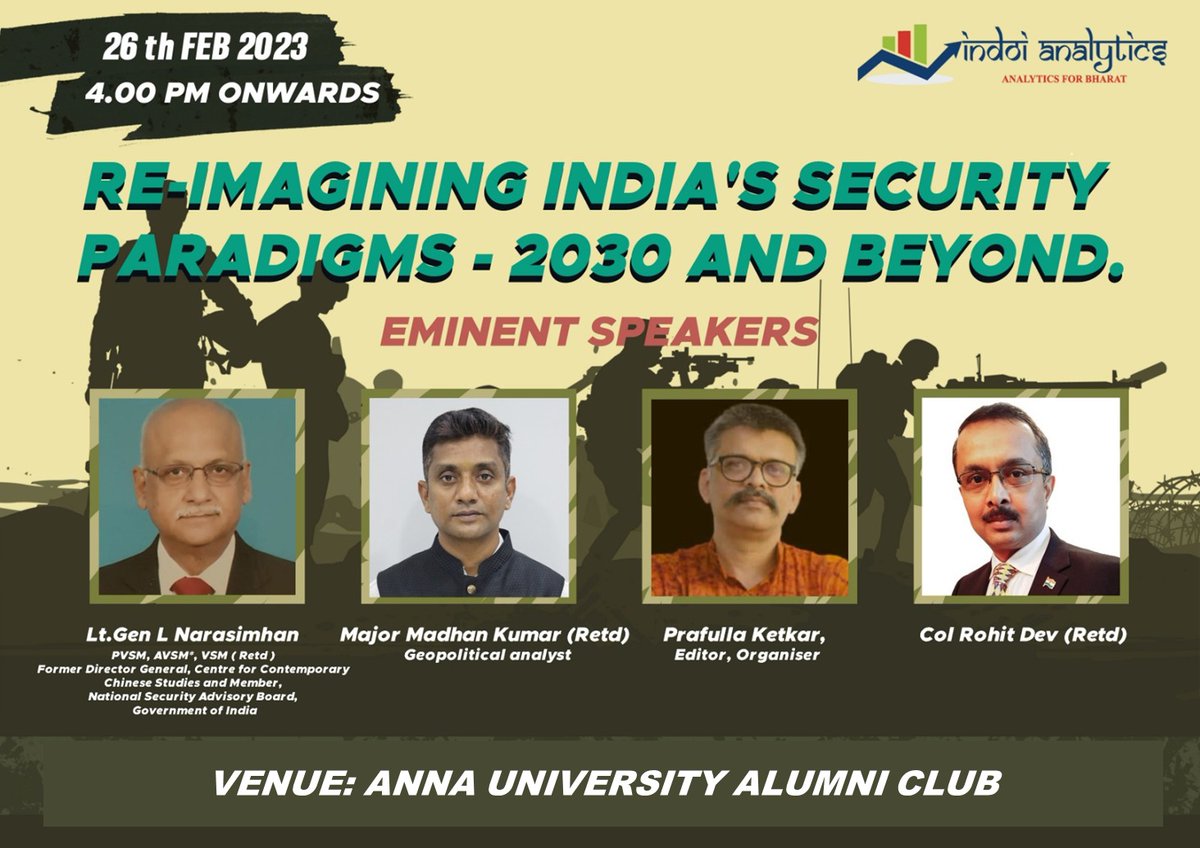 Excited to be a part of the upcoming discussion at Anna University, Chennai. As someone who deeply values the safety and security of our nation, it's an honor to participate in this important conversation.  #IndiaSecurity #ProudParticipant #BorderHeroes #GratefulNation