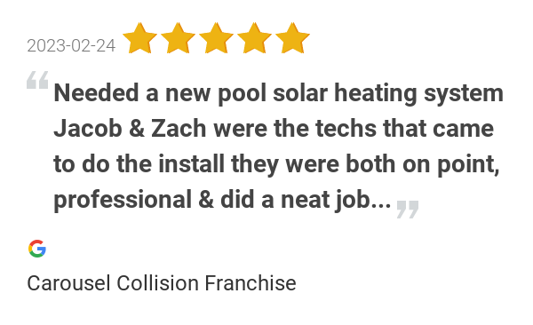 FunSolar's tweet photo. New 5.0-star Review: "Needed a new pool solar heating system Jacob &amp; Zach were the techs that came to do the... https://t.co/ahCQq7BTcH
