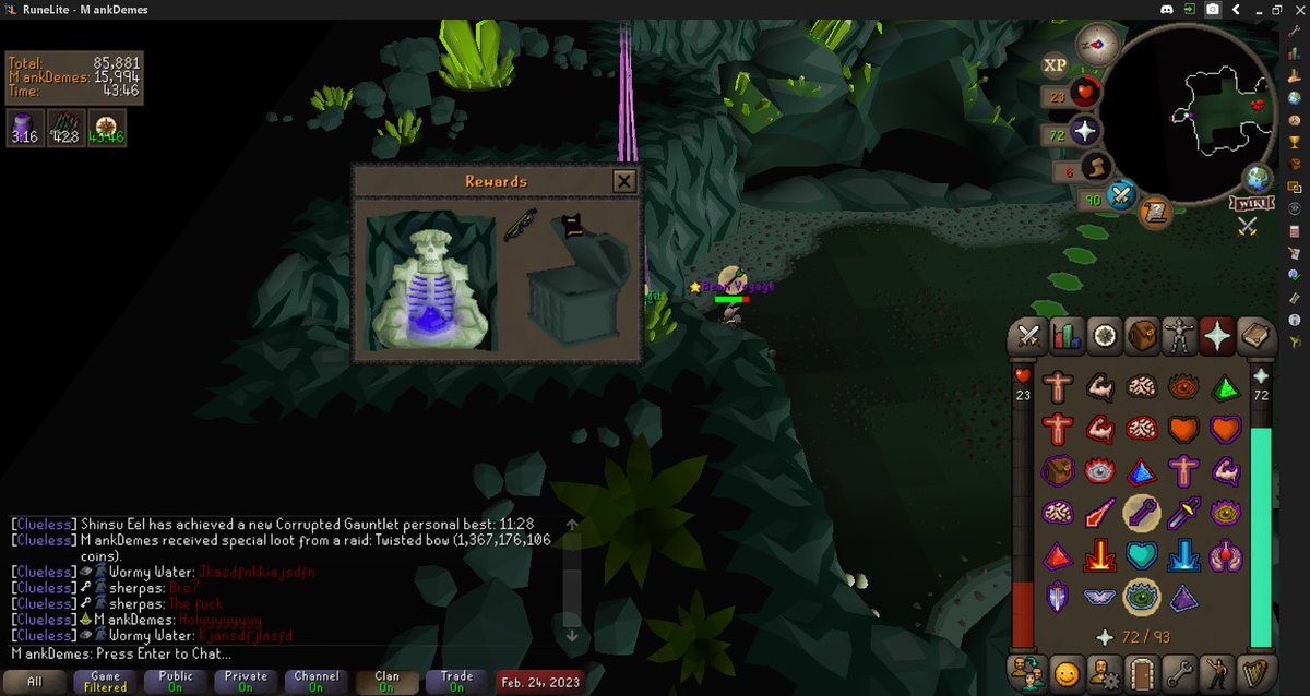 Mankdemes_OSRS's tweet photo. HAPPY FUCKING BIRTHDAY TO ME TBOW @ 55KC!!!!!!!!! https://t.co/mwr2jpuYYG