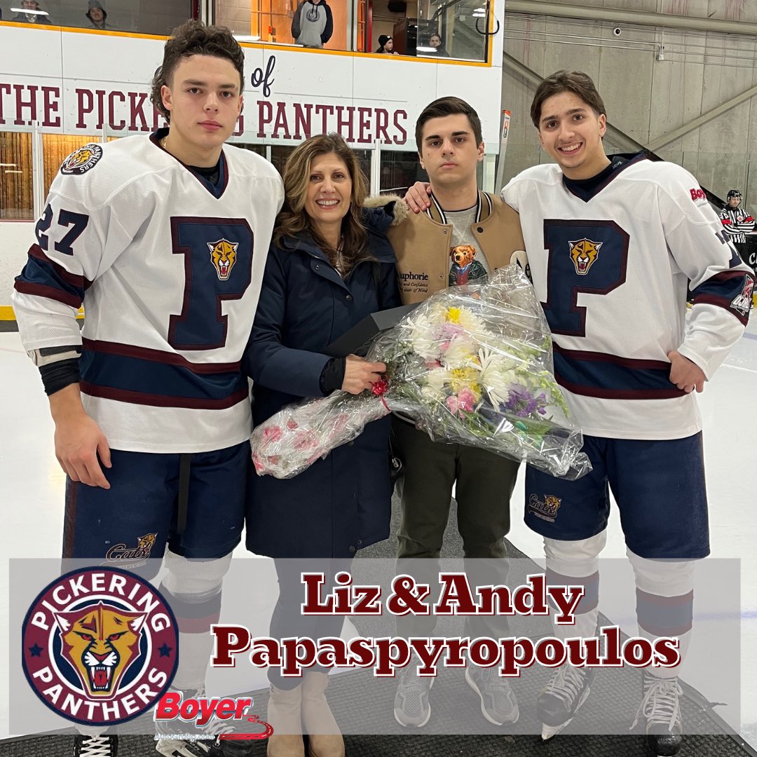 PanthersOJHL's tweet photo. Thank you so much to the Papaspyropoulos family!! We appreciate you!! 

#PickeringFamily

#PickeringNation #letsride https://t.co/kUtlFZXVuu