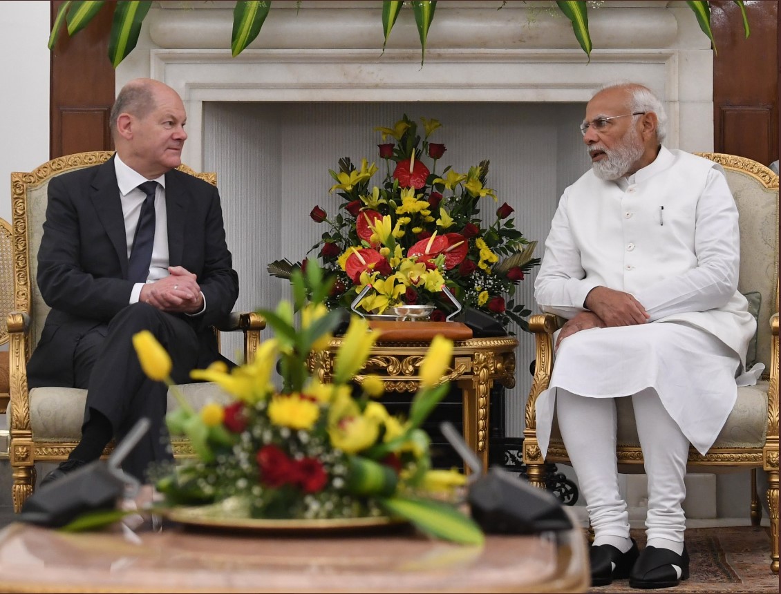 PM Modi and German Chancellor Olaf Scholz at joint press meet in New Delhi