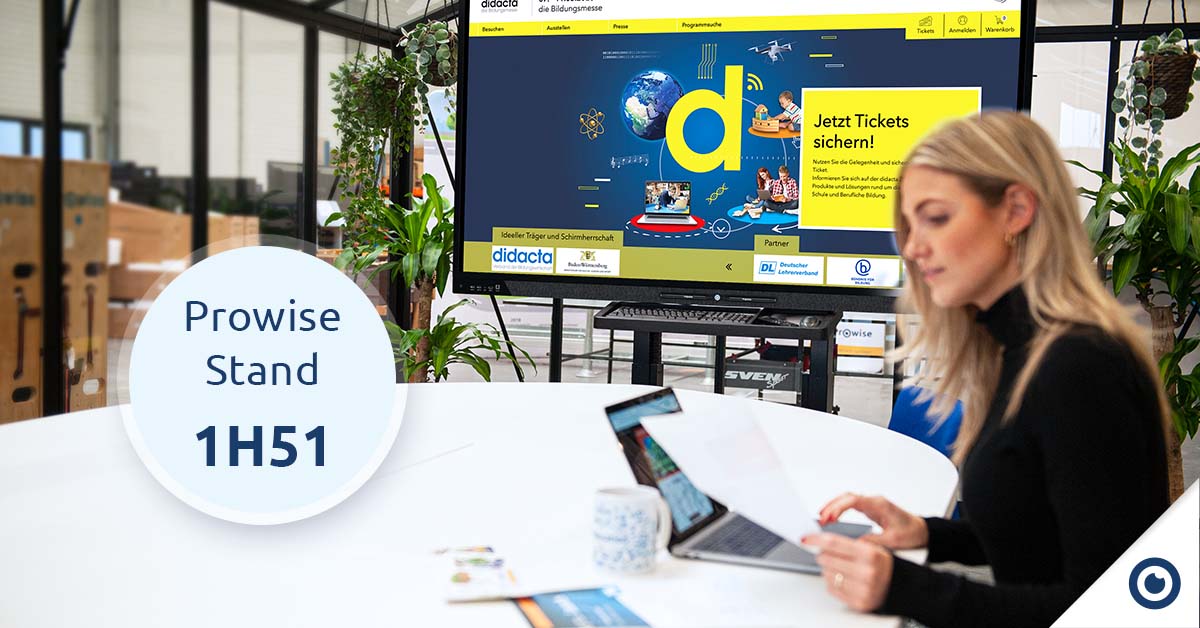 Auf der #didacta in Stuttgart sind wir von Prowise mit einem Stand vertreten! 

Wir können es kaum erwarten euch unsere Technologien und Softwarelösungen für den Unterricht zu präsentieren. 

Besucht uns am Stand 1H51 und erfahrt mehr über das innovative Prowise-System!