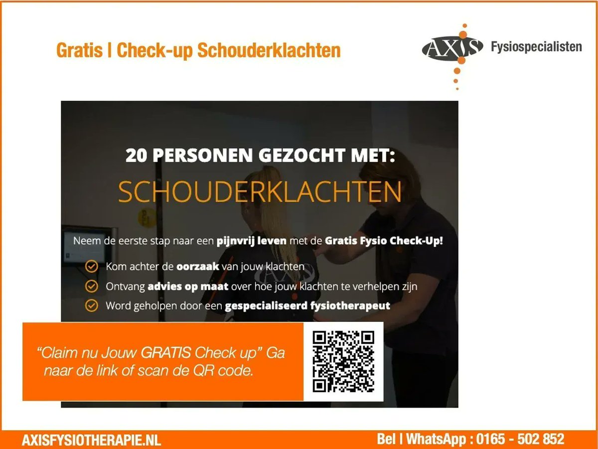Heeft u last van #Schouderklachten? Kom langs voor de GRATIS | Check-up van Schouderklachten.

Claim jouw gratis check buff.ly/3gCQ14T 

#Axisfysiotherapie #Defysiospecialist #schouder #schouderpijn