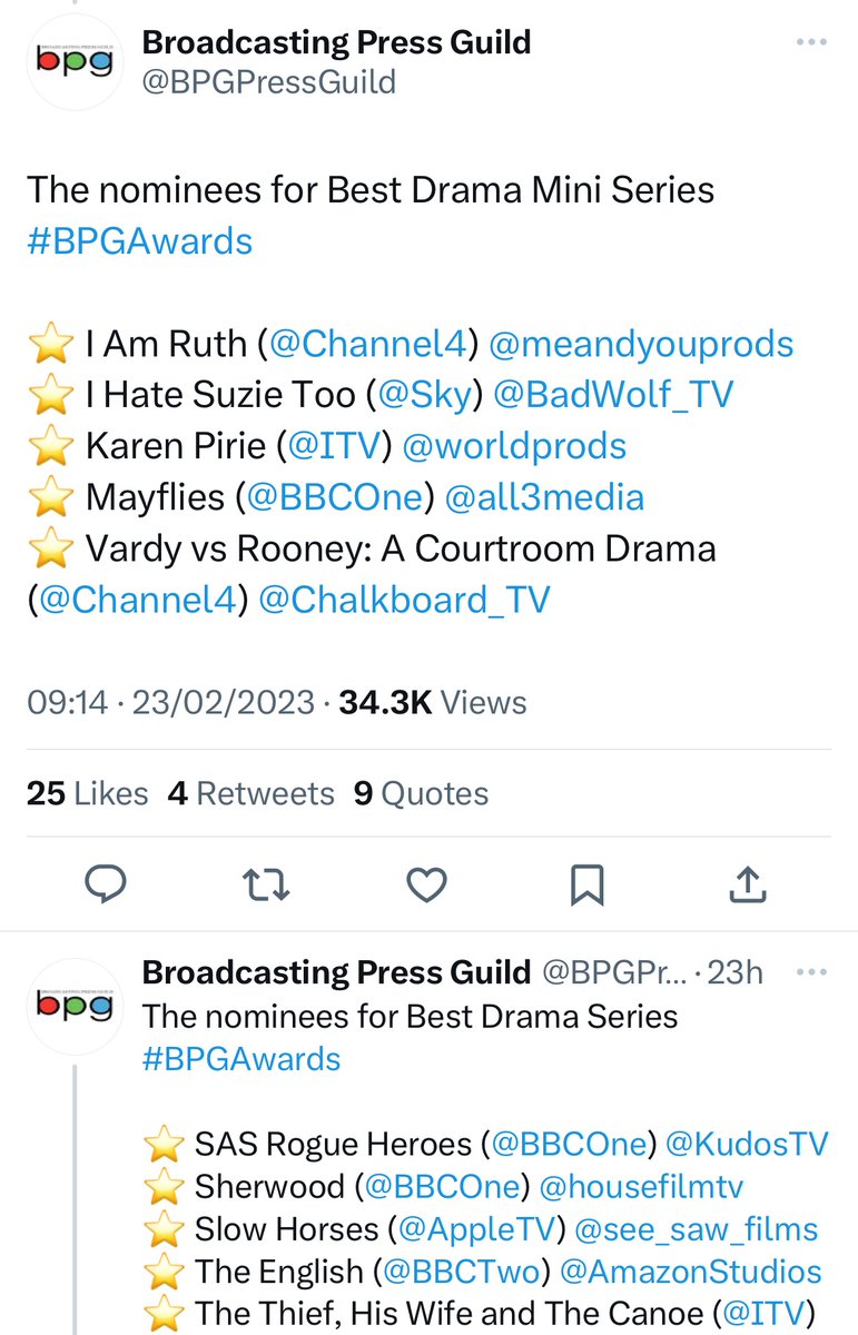 #IAmRuth our @Channel4 drama by @SavageDominic starring #KateWinslet & #MiaThreapleton has been nominated for a @BPGPressGuild award for Best Drama Mini Series