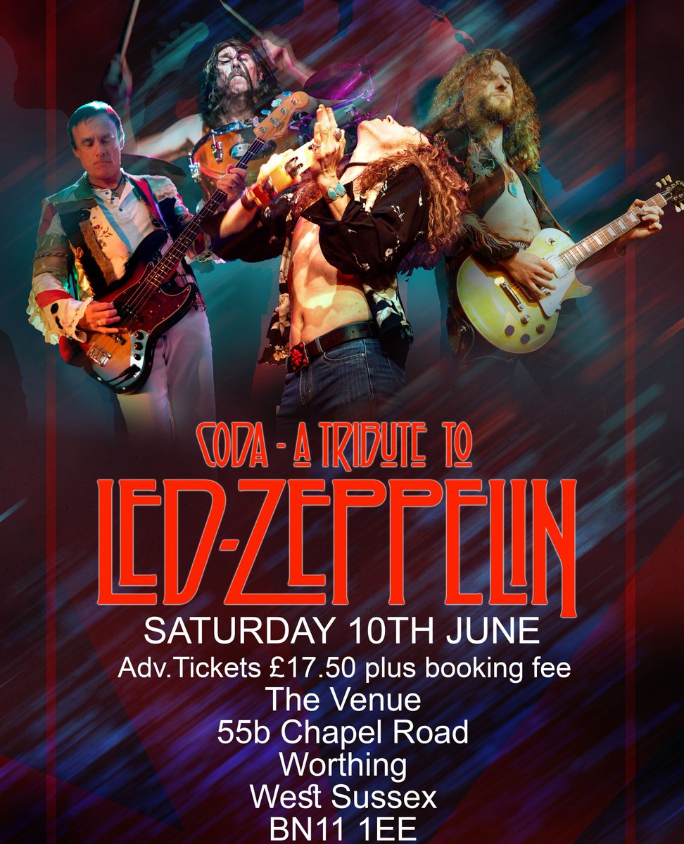 CodaZeppelin's tweet photo. Worthing watch out! We can't wait to hit the stage at this great venue,called ... the Venue!

https://t.co/zUmmhCeML8

#worthing #thevenue #downbytheseaside #ledzeppelin #ledzeppelinfans #ledzeppelintributeband #wholelottaled #bootledzeppelin #hatsofftoledzeppelin #letzzep https://t.co/MJ0bJ80dWt
