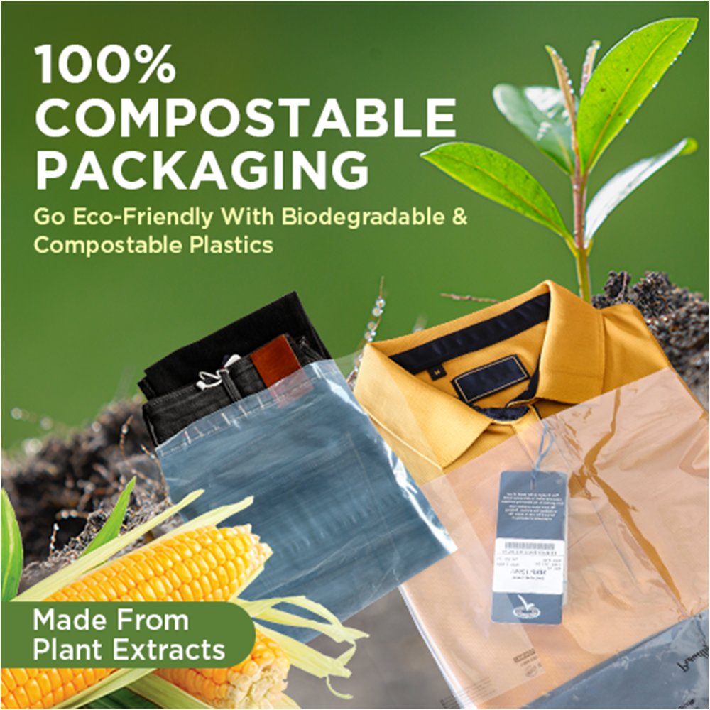 ECO365 - Compostables on X: Eco-friendly plant-based compostable  bioplastic for garment packaging. Transparent grade. It goes back to nature  once compostable, it has a much shorter life when compared to regular  BOPP/PP