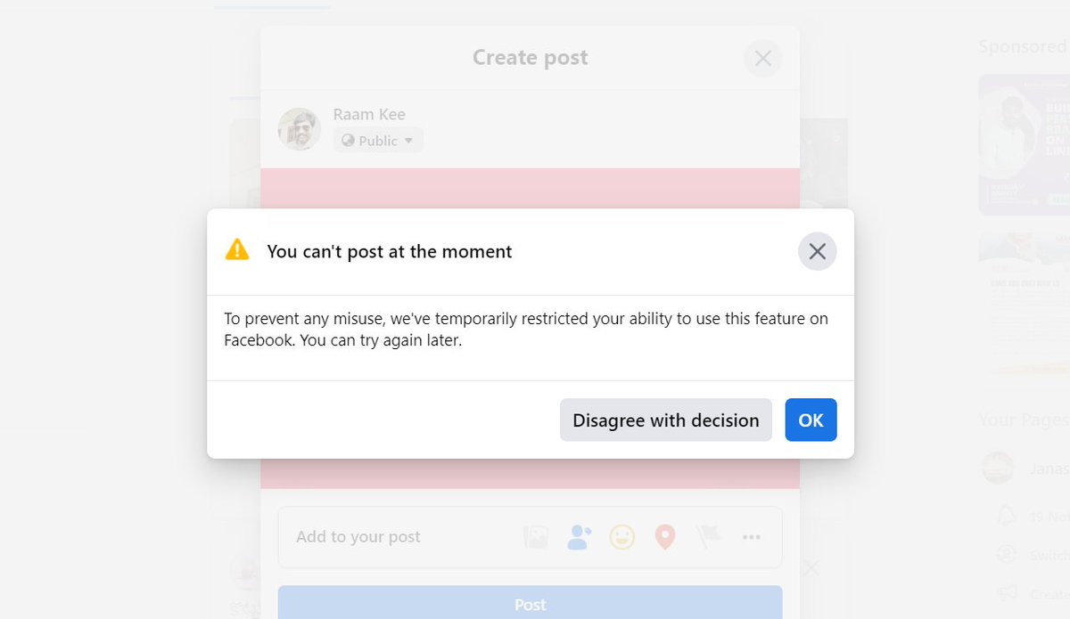 Hello <a href="/facebook/">Facebook</a>, I haven't posted anything wrong, misleading, bullying, or harassing content on my Facebook nor did any abusive comments. Yet, my a/c was restricted. Can you pls look into this issue and help me further? 

facebook.com/akularaamkee 

#facebook