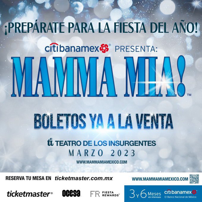 Todo está listo para disfrutar de @MammaMia_Mx en @T_Insurgentes 

Corran por su boletos y no se queden fuera de esta gran fiesta!!!

#MammaMia #MammaMiaElMusical #TuTeatroDeLosInsurgentes #Musical #Teatro