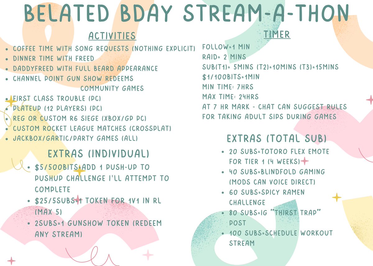 First Stream-A-Thon tomorrow at 12PM EST! Stop by for this chaos!