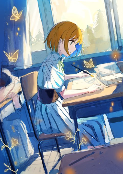 「ribbon school chair」 illustration images(Latest)