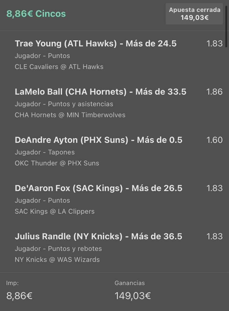 adriaan26_'s tweet photo. #nba #NBA #ApuestaDeportivas 
✅✅✅✅✅✅✅✅ https://t.co/tZhxfsSFYx