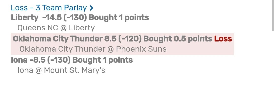 MrBadBeat84's tweet image. OKC +8.5

Suns win 124-115

CP3 makes a free throw to put them up 9, OKC jacks up a 27 foot missed three, Suns board it and hold it #NBA #BadBeats #Point5
