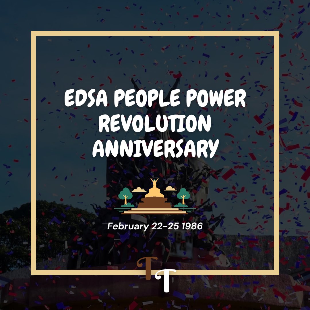 Tahoo_Tuesday's tweet photo. Happy EDSA People Power Revolution Anniversary, mga Ka-TT !
Show your patriotism and empowerment by exercising the freedom from tyranny that we obtain thru this momentous event.
#tahootuesday
#morethantahoo
#business #startups #EDSAPeoplePower #taho #Holidays https://t.co/QlHqSECmmC