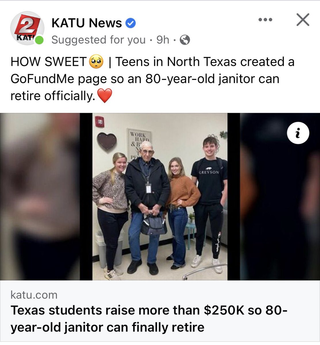 Positive_Pete_'s tweet photo. This is not a heartwarming story, this is dystopian. How disgusting does an economic system have to be to where an 80 YEAR OLD person can’t retire without a $250k GoFundMe. Our government needs to do better, people in power need to do better. https://t.co/yWmxluxdlk