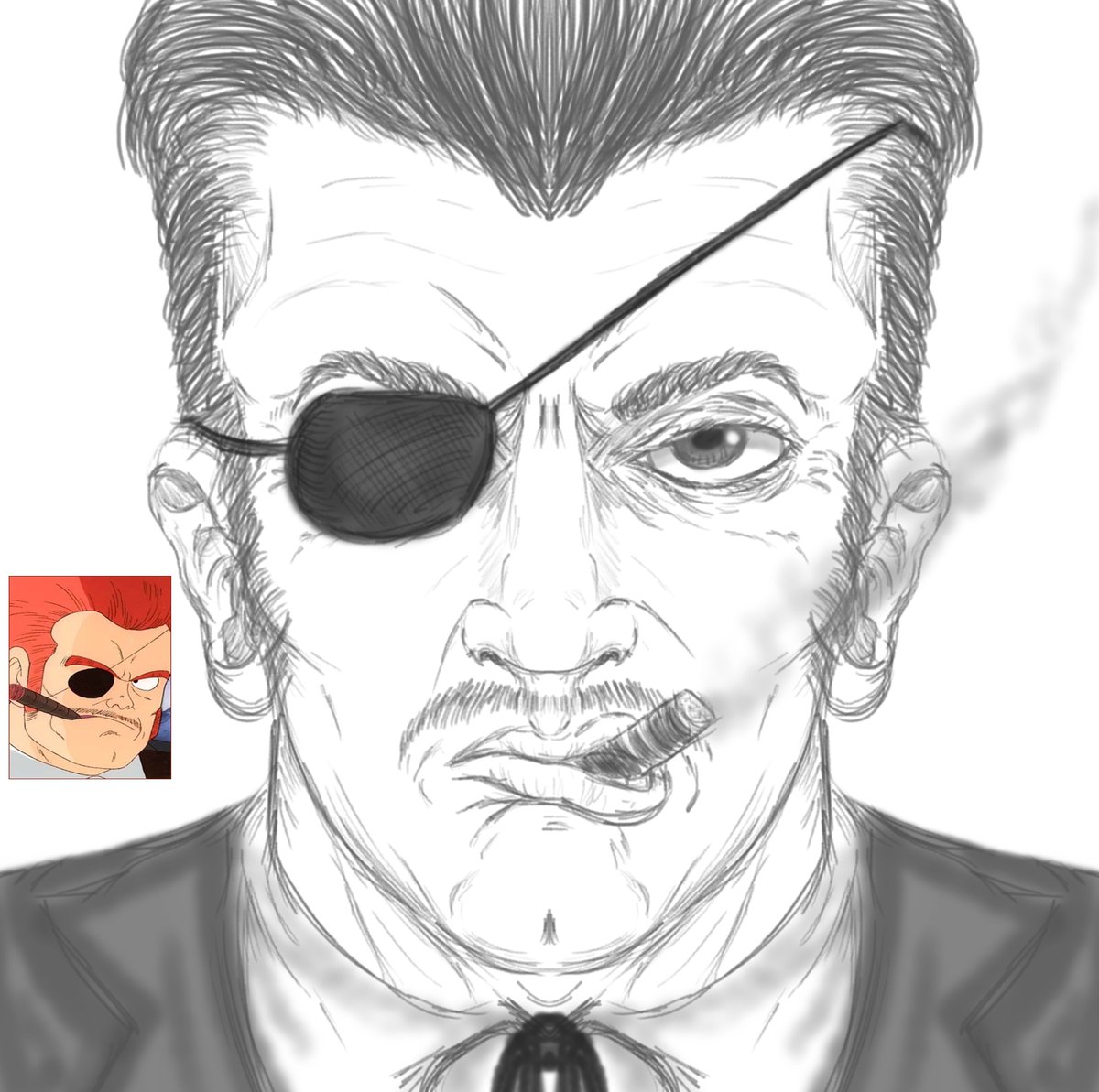 CLopez1120's tweet photo. Just did this sketch of a more realistic Commander Red from OG Dragon Ball.
#DragonBall #CommanderRed #OGdragonball
#redribbonarmy #AnimeArt #fanart #anime https://t.co/xnB3iqKDA5