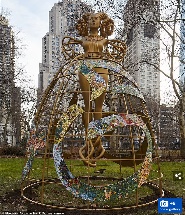 PottedF's tweet photo. On 1/14/23 a statue rep the late SC Justice RBG 4 abortion was erected on the NYC CH rooftop. Rams horns for hair, serpents for arms and legs, and naked to boot.
Who is this exactly?
It's the Mesopotamian/Babylon goddess Inanna.
The "Queen of Heaven". The 1 "Riding the Beast".👿 https://t.co/4kZymcjQzj