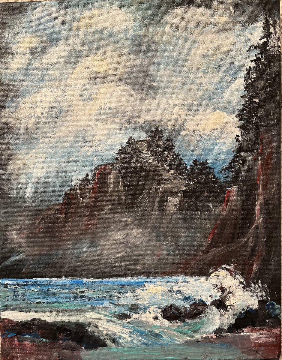 AnnetteHadfield's tweet photo. Bob Ross DVDs are always fun to pull out when grandkids want to come over & paint. This nighttime seascape was one I did last year with a grandson.
Any Bob Ross fans want to make an offer on this?
#BobRossstyle
#BobRoss
#seascape
#seascapepainting https://t.co/tmf7RcX5dw