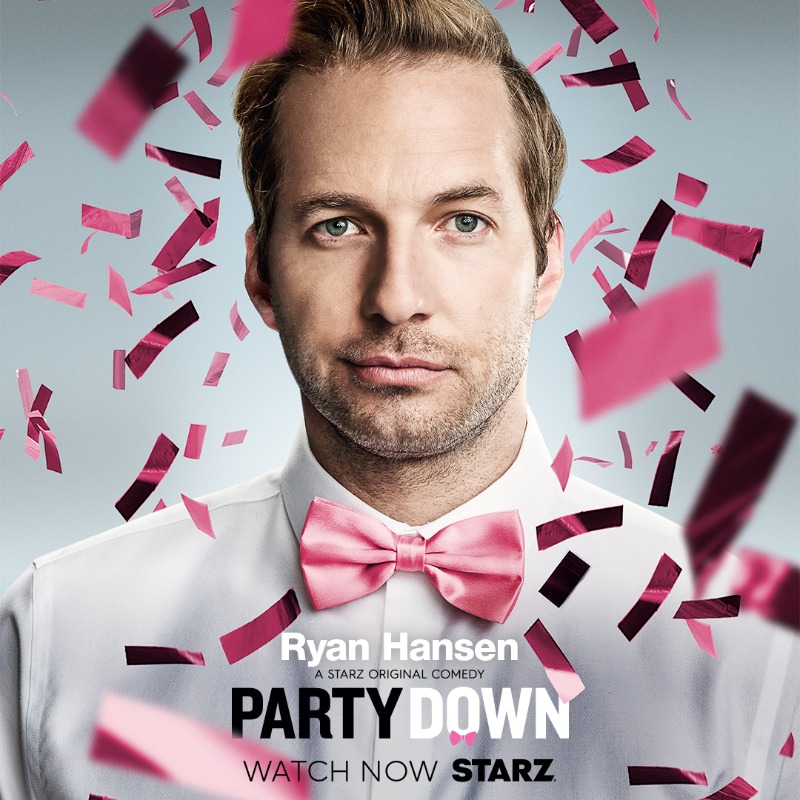 STARZ's tweet photo. The #PartyDown🎀 gang is back together again! Sign up for the STARZ app to watch the Season 3 premiere NOW. $5/month for 3 months for a limited time.