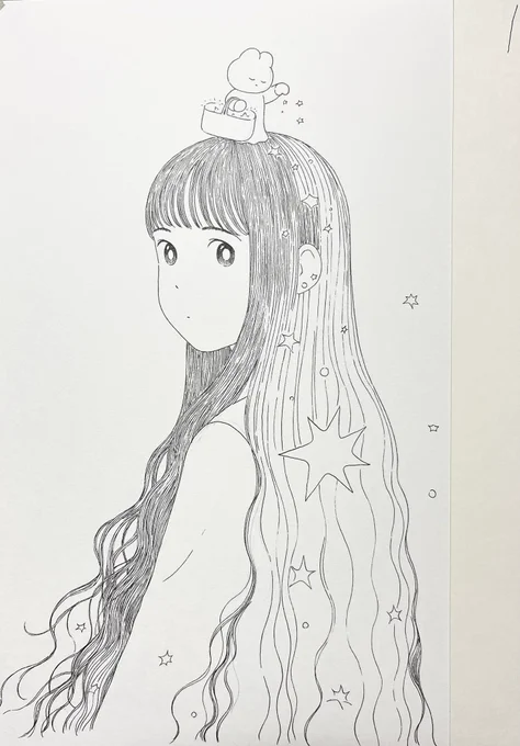 少しずつ描く。 