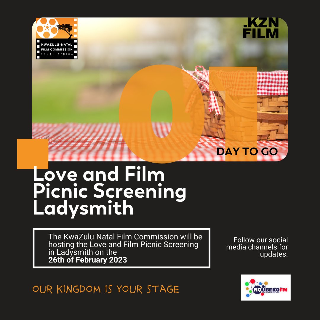FilmInKZN's tweet photo. In the name of love and film, we have 1 day to go till our anticipated Love and Film Picnic Screening in Ladysmith. Will you be attending? Drop a comment here and let us know. 

#KZNFilmCommission #KZNFilm #Countdown https://t.co/RMIgByeAB2