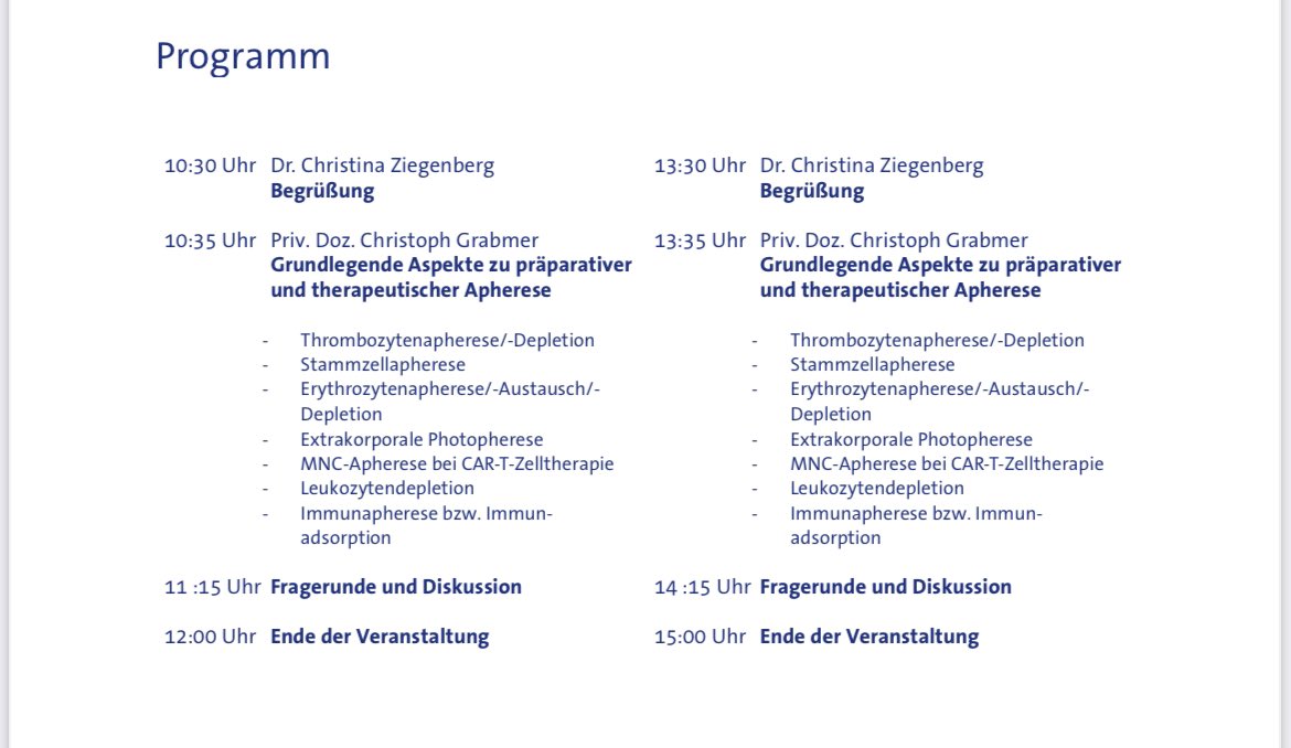 Der <a href="/BVMed/">BVMed</a> in Potsdam bei der #AGTF Fortbildung. Der FB Blut des BVMed ist Schirmherr des Seminars „Grundlegende Aspekte zu präparativer und therapeutischer Apherese“ mit Priv. Doz. Dr. Christoph Grabmer. #BVMedvorOrt