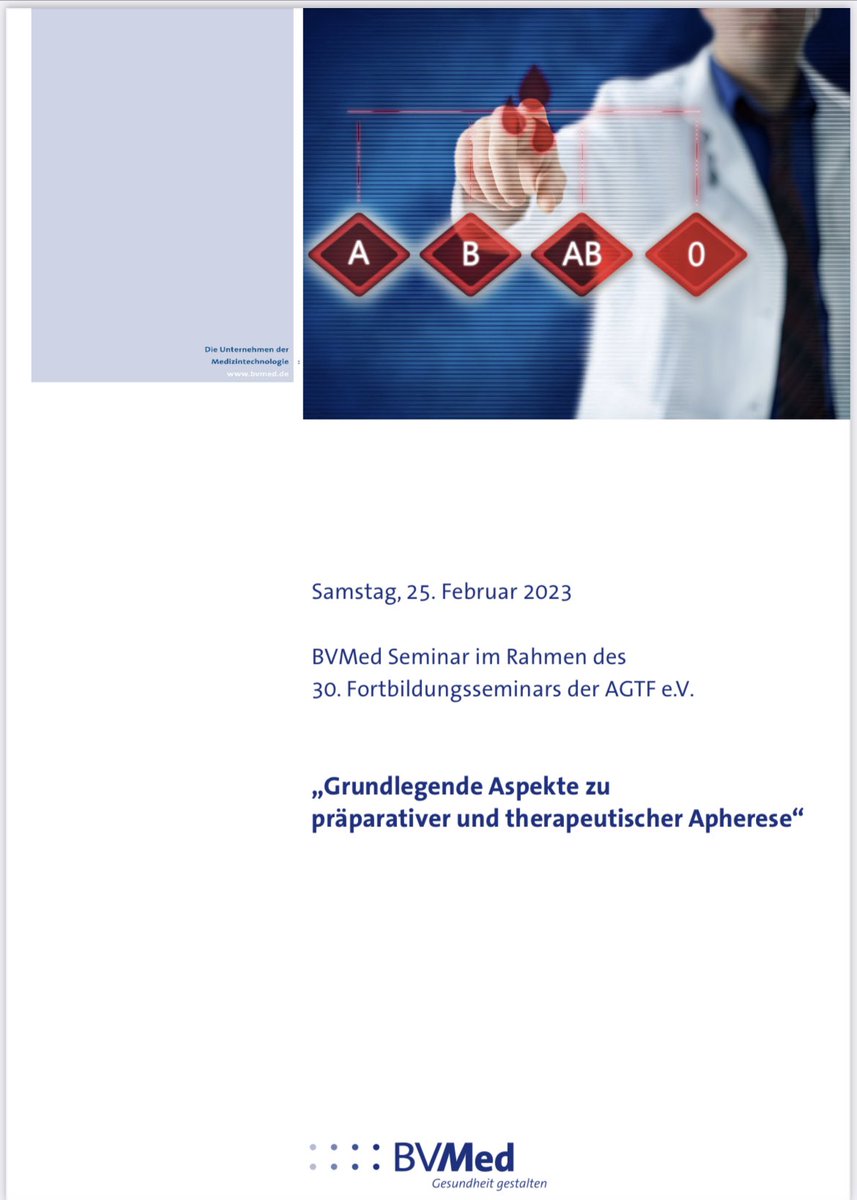 BVMed_MDR's tweet photo. Der @BVMed in Potsdam bei der #AGTF Fortbildung. Der FB Blut des BVMed ist Schirmherr des Seminars „Grundlegende Aspekte zu präparativer und therapeutischer Apherese“ mit Priv. Doz. Dr. Christoph Grabmer. #BVMedvorOrt https://t.co/XS5pyP8Szz