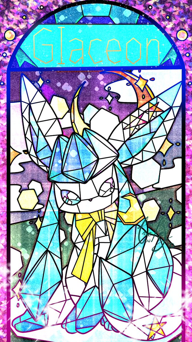❄️stained glass glaceon❄️

#ポケモンイラスト 