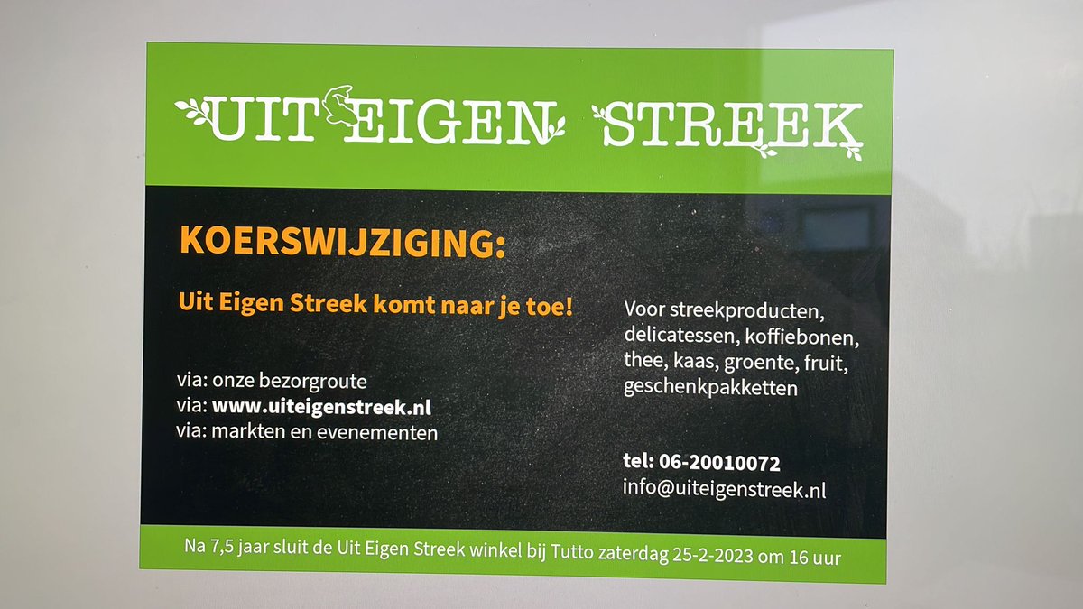 Het is zo ver. De laatste dag in mijn winkel bij Tutto. Uitverkoop woondecoraties. Maar Uit Eigen Streek gaat wel door!
