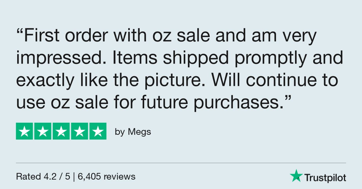 Megs gave OZSALE 5 stars via #Trustpilot trustpilot.com/review/ozsale.…