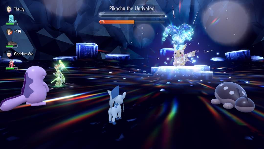 DoXoR's tweet image. Dificil, pero mi Glaceon de Soporte y el Quagsire le dimos Powaa a Lurantis que fue la MVP #NintendoSwitch #PokemonScarletViolet #7starraid #Pikachu